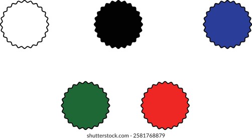 Set of starburst shapes in various styles and designs, including wavy, spiked, and circular patterns, ideal for creative projects and graphic design with transparent background."