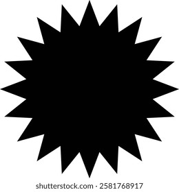 Set of starburst shapes in various styles and designs, including wavy, spiked, and circular patterns, ideal for creative projects and graphic design with transparent background."