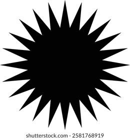 Set of starburst shapes in various styles and designs, including wavy, spiked, and circular patterns, ideal for creative projects and graphic design with transparent background."