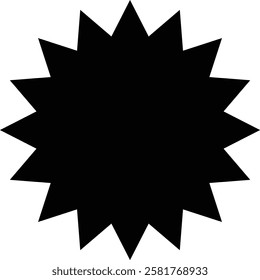 Set of starburst shapes in various styles and designs, including wavy, spiked, and circular patterns, ideal for creative projects and graphic design with transparent background."