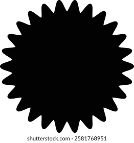 Set of starburst shapes in various styles and designs, including wavy, spiked, and circular patterns, ideal for creative projects and graphic design with transparent background."