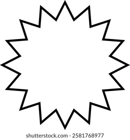 Set of starburst shapes in various styles and designs, including wavy, spiked, and circular patterns, ideal for creative projects and graphic design with transparent background."