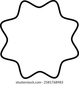 Set of starburst shapes in various styles and designs, including wavy, spiked, and circular patterns, ideal for creative projects and graphic design with transparent background."