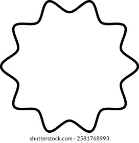 Set of starburst shapes in various styles and designs, including wavy, spiked, and circular patterns, ideal for creative projects and graphic design with transparent background."