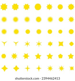 Set of starburst, sunburst badges. Special offer sale tag, discount offer price label, symbol for advertising campaign in retail, sale promo marketing, discount sticker, ads offer on shopping day.