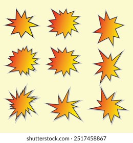 Conjunto de Vector de dos tonos starburst