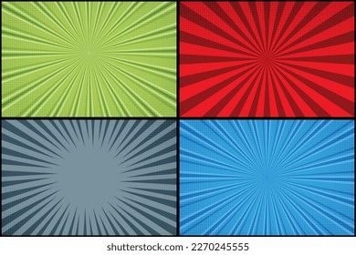 Set of starburst vector with halftone pattern background