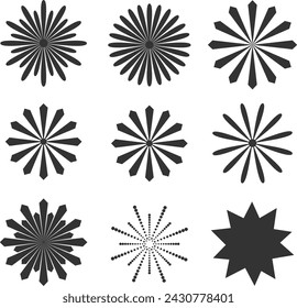 set of starburst vector icon