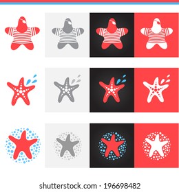 Set of starfish icons