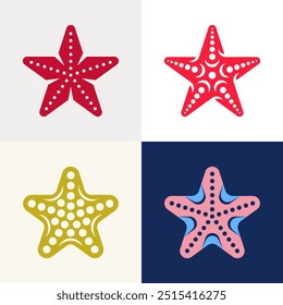 Set of Starfish logo. Icon design. Template elements