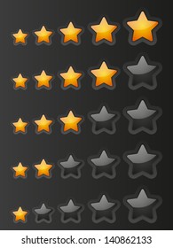 Set of starry rating buttons