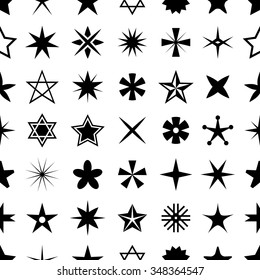 Star Shapes Set Different Stars Black Shutterstock