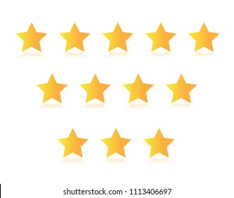  Set stars (5, 4, 3) customer product rating review flat icon for apps and websites