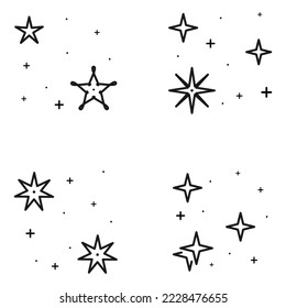 set of stars abstract vector icon