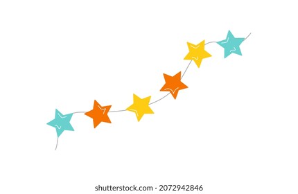 Set of stars. Beautiful toys for children. Room decoration in style of space. Graphic elements for website. Minimalistic abstract images, bright sticker or poster. Cartoon flat vector illustration