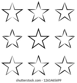 Set Stars Calligraphic Outline Stroke Vector Stock Vector (Royalty Free ...