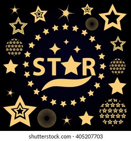 Set of stars circle,vector illustration