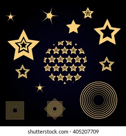 Set of stars circle,vector illustration
