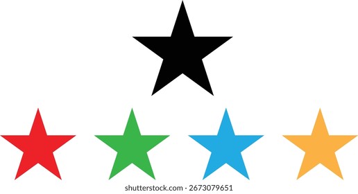  conjunto de estrelas em cores diferentes ilustração vetorial de uma estrela