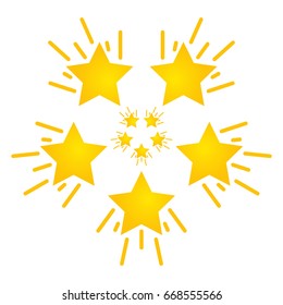 Set of stars different directions motion. Falling star. Vector illustration