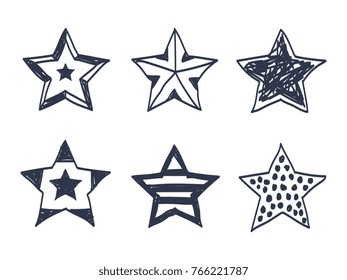 Set of stars doodle