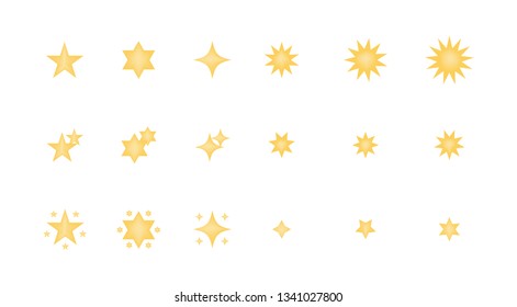 Set of stars emoticon vector isolated on white background. Emoji vector. Smile icon collection. Emoticon icon web.