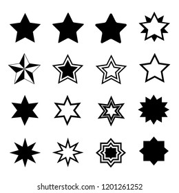 Set of stars in flat style.