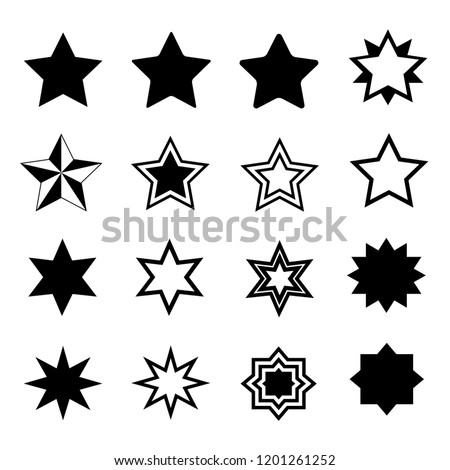 Set of stars in flat style.