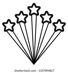 set stars flying icons