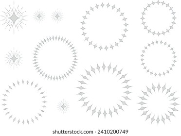 Set of stars and frames. Western style.