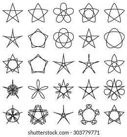 Set of stars. Geometric shapes. Vector. Stars set. Star shapes. Stars collection. 