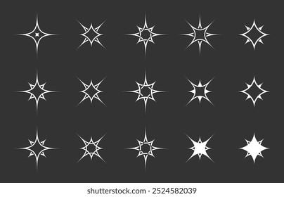 Set of stars icon. Different star  vector artwork.