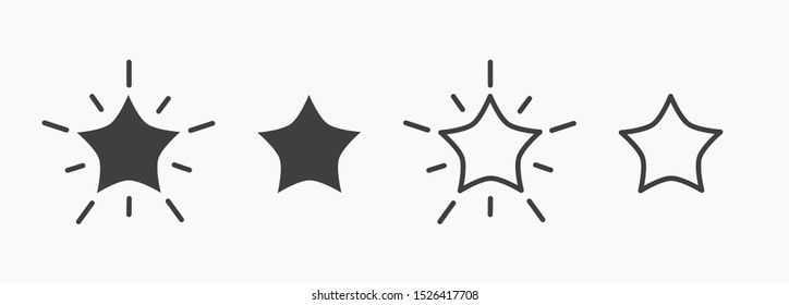 Set of stars icons. Vector illustration.
