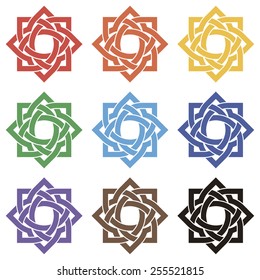 Set of stars from intertwined ribbon