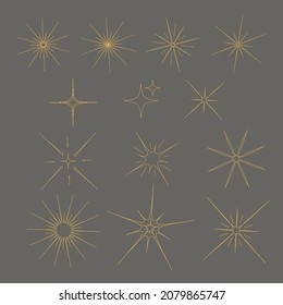 Set of stars and lights for design decoration, banners, templates.