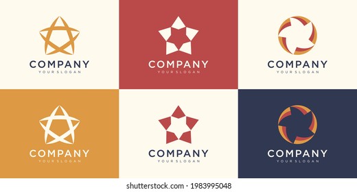 plantilla de diseño de logotipo de conjunto de estrellas