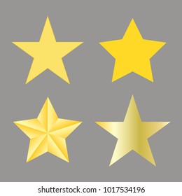 Set of stars on gray background. Star icons