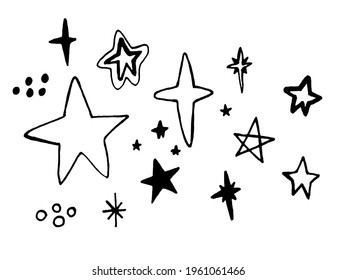 Sun Clouds Stars On White Background Stock Vector (Royalty Free) 1957858684