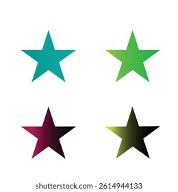 set of stars on white background
