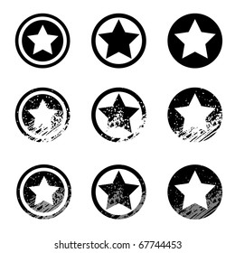 Set of stars on a white background.