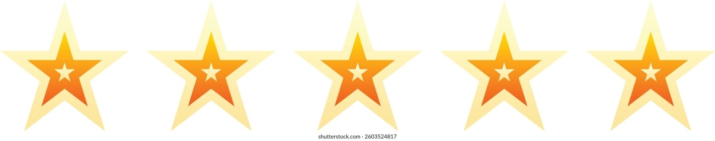 Set of stars rating design elements. Kit of star shapes for ranking interface. Voting symbols from zero to five points. Vector illustration in flat style. cartoon half flat vector icons