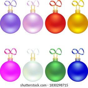 Set of stars shaped decorations on the Christmas tree