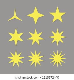 Set of stars shapes icon