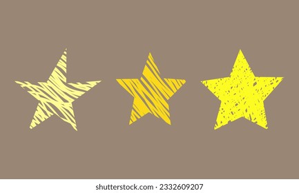 A set of stars. The silhouette is made up of strokes. 