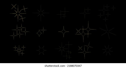 Set of Stars silhuoette on dark background vector eps 10