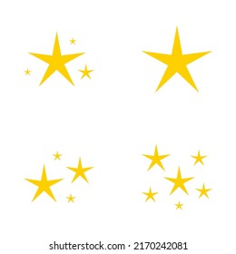 Satz Sterne Funkeln, flaches Design