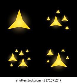 Set of stars sparkles, flat design