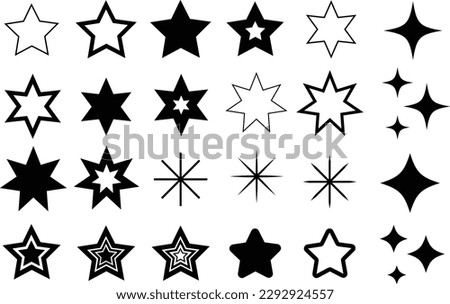 Set of Stars and Sparkles Illustration Elements