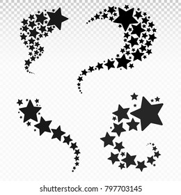 Set of Stars. Star design tattoos. Vector illustration. Isolated on transparent background