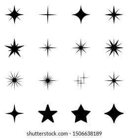 Set of stars. Vector illustration of stars on a white background.